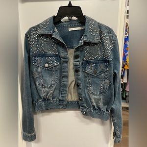 Alice + Olivia Embellished Denim Jacket
